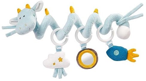 Fehn Activity Spirale Drache - Kinderwagen Spielzeug zum Fühlen und Greifen - Babyspielzeug für Bett, Laufstall, Babyschale & Autositz - Motorikspielzeug für Babys und Kleinkinder ab 0+ Monaten