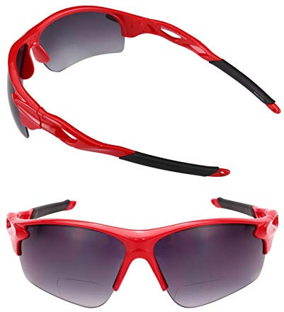 The Athlete 2 paires de lunettes de soleil de sport de précision à double foyer pour homme et femme - Rouge - M