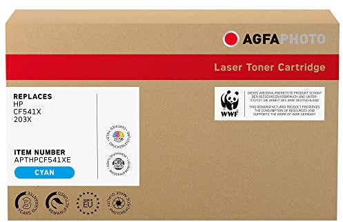 AgfaPhoto Laser Toner ersetzt HP CF541X; 203X, 2500 Seiten, Cyan-blau (für die Verwendung in HP CLJ Pro MFP M280)