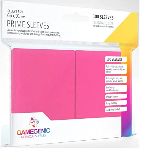 Gamegenic GGS11024ML Prime Sleeves (100-Pack), Pink