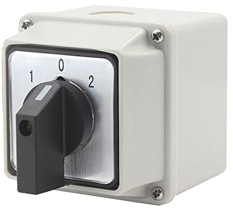 Interruptor de cambio universal, LW26-20/2 20A 380V Interruptor de cambio impermeable con caja de control IP65 Recinto robusto 3 Posición Rotaria 16 Terminales de tornillo
