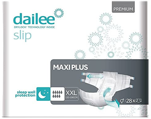 Dailee Slip XXL - 28x Pannoloni Per Anziani a Mutandina - Assorbenza Maxi Plus 9 Gocce - Mutanda Assorbente Incontinenza Adulto - Pannolone a Strappo