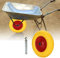 Jopassy Schubkarrenrad Vollgummi Reifen 4.80 4.00-8 Ø 390mm Achse Ersatzrad Gummirad, pannensicher, bis 200 kg, für Schubkarre Gartenkarren pannensicheres PU Rad, Gelb/Rot