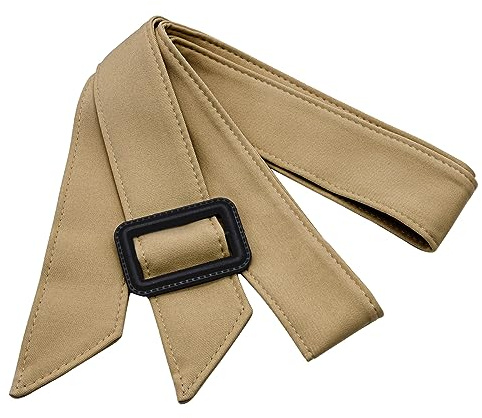 HXJDAM Ceinture pour Femme Large Vintage Rétro - Boucle pour Trench, Robe, Surmanteau, Veste - Tissu Beige - Taille Unique