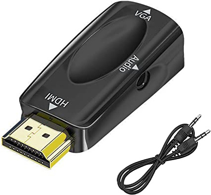 SZJUNXIAO Adattatore HDMI a VGA, Adattatore HDMI Maschio a VGA Femmina con Porta Audio da 3,5 mm per Computer Desktop Laptop PC Monitor proiettore HDTV Chromebook
