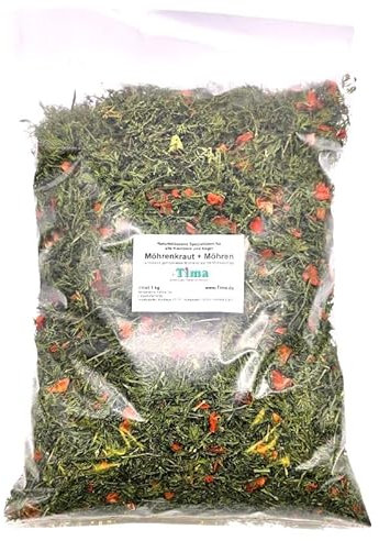 ®Tima Möhrenkraut & Möhrenchips getrocknet für Nager und Kleintiere im 1 kg Vorteilspack