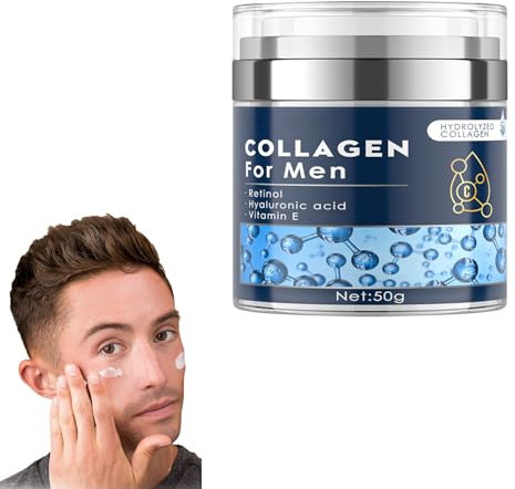 Crème Hydratante pour le Visage 6 en 1 pour Hommes Crème pour Visag-e Anti-âge Crèm-e Visage pour Homme Enrichie en Acide Hyaluronique pour une hydratation intense