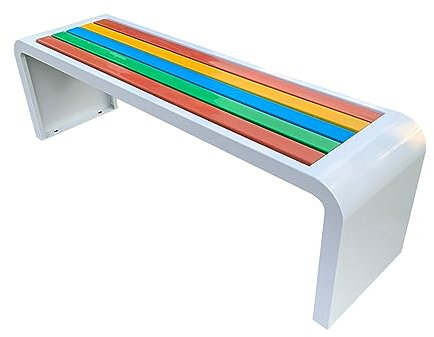 Gartenbank aus Stahl, Parkbank, wetterfeste Außenbänke ohne Rückenlehne, 2–3-Sitzer-Terrassenbank, Sitzmöbel für den Außenbereich für Hof, Balkon, Veranda, Innenhof, Park, Bank und Stuhl (FA