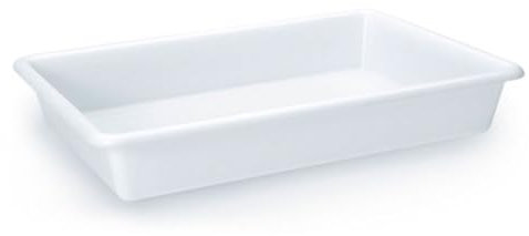Tradineur - Bandeja Rectangular de hostelería - Fabricado en Polipropileno - Apta para microondas y lavavajillas - Capacidad de 4 litros - 6 x 35-27,5 cm - Color Blanco