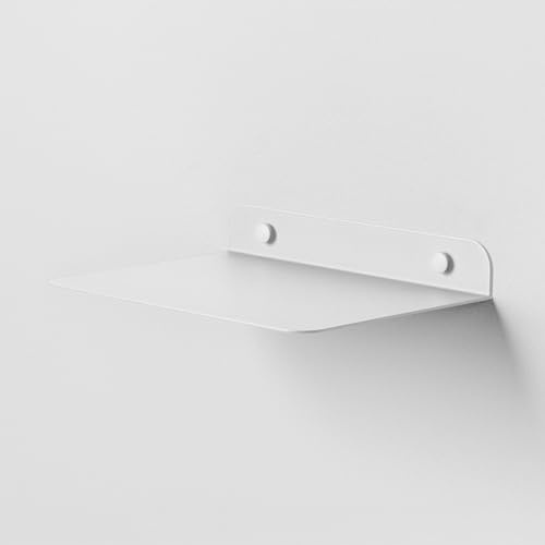 Steelnovo | Zeno, Mensola da Parete in Metallo Verniciato, Mensola da Muro Portaoggetti, 20x3x15 cm, Colore Bianco, Design Minimal e Moderno, Scaffale da Muro, Made In Italy