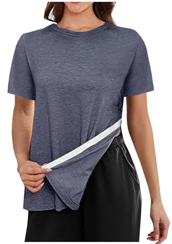 T-shirt pour femme après une chirurgie à l'épaule - T-shirt pour femme - Snap Open Tearaway - Avec bouton pression - Chemo - Manchette de rotateurs - Vêtement après chirurgie - Manches courtes