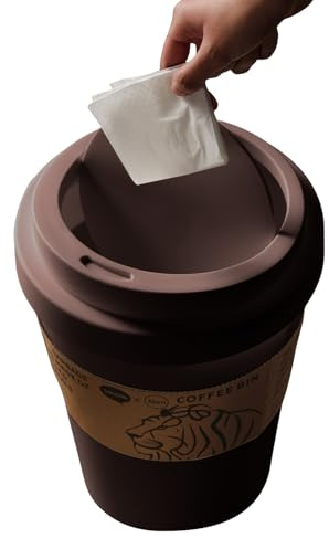 Generico Corbeille à déchets - Poubelle avec couvercle oscillant | Grande capacité et panier intégré pour salle de bain, cuisine, bureau, chambre, balcon extérieur et intérieur