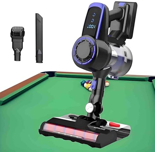 Nettoyeur de tapis de billard,aspirateur sans fil 240W pour tapis de billard avec brosse de table,lumière LED,2vitesses,pour l'entretien des tables de billard et le soin des tapis écologiques Blue