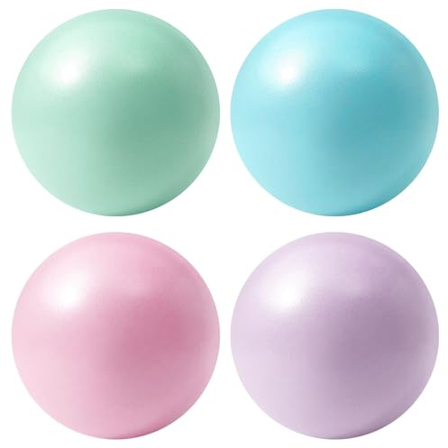 4 stycken små pilatesboll 25 cm, liten gymnastikboll med bubbelrör slitstark, explosionssäker, hudvänlig gymnastikboll pilates & yogatillbehör för gym, hem, kontor