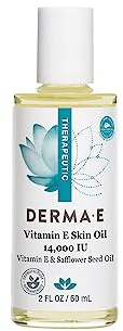 Derma E Vitamin E Skin Oil - 14,000 IU Safflower Face Oil – Hypoallergenic, Fragrance Free Facial Skin Care - Nourishes and Conditions, 2 fl oz