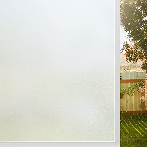 rabbitgoo Frosted Window Film Privacy for Glass, Matt, 44.5x300cm | Glass Sticker Static Cling without Glue, Removable Opaque Coverings Anti-UV for Bathroom Home Office