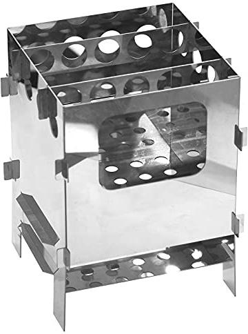 Hobokocher Campingkocher Holzofen Edelstahl Faltbar Tragbar Kompakt Hobo Kocher Outdoor Grill Campingherd Rucksack-Herd