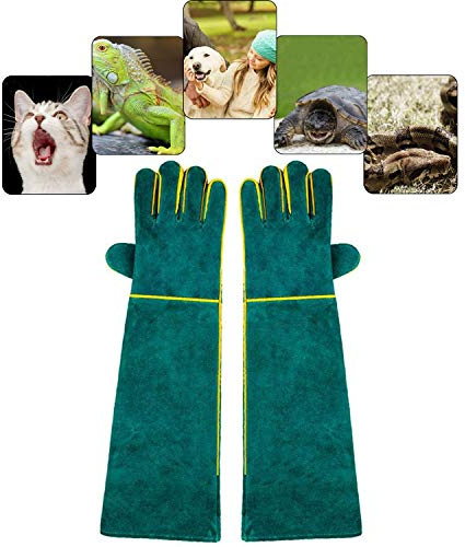 Anti-Bite Guanti da Lavoro, PeSandy 40cm/ 15,7 Pollici Guanto di Pelle Resistente AntiGraffio per Bagno, Grooming, Manipolazione Cane/ Gatto/Uccello/ Serpente/ Lucertola/Reptile - Guanti di Protezione