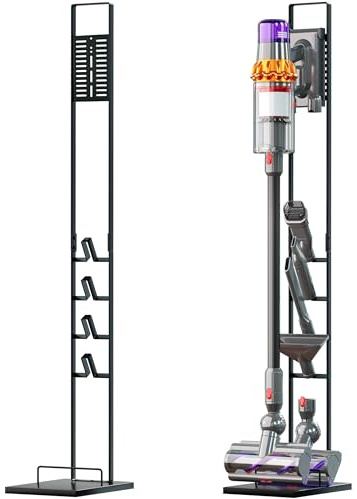 vhbw Staubsaugerhalter Ständer kompatibel mit Dyson V15 Detect Absolute, V15 Detect Complete, V6 Akku-Staubsauger, Handstaubsauger - dunkelgrau