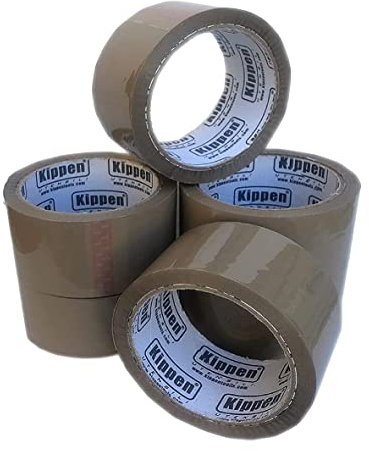kippen 9004AM - Confezione da 6 Rotoli di Nastro Adesivo Marrone per Imballaggi. Misura: 50mt x 48mm.