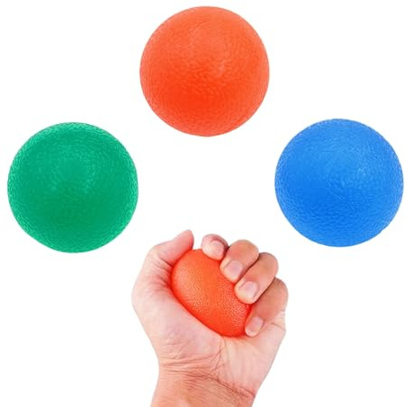 FENGZIZH 3Pcs Stress Ball - Hand Exercise Ball for Adults | Triple Density Squeeze Balls for Hand Therapy & Grip Strengthening - Muscle Focus Improvement, Arthritis & Stress Relief
