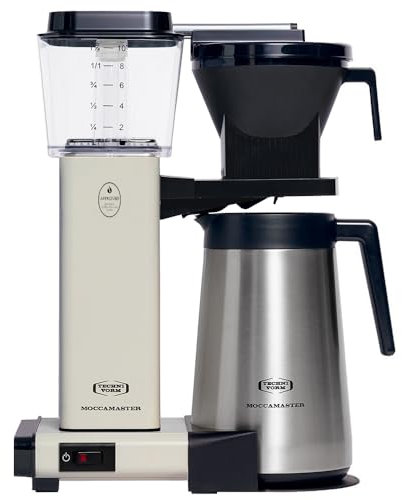 Moccamaster KBGT, Filterkaffeemaschine mit Thermoskanne, Filterkaffeemaschine, Off-White, 1.25L