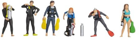NOCH H0 Figuren Taucher, detailreiche Modellfiguren, 1:87 H0 für Unterwasserwelten und Geländegestaltung