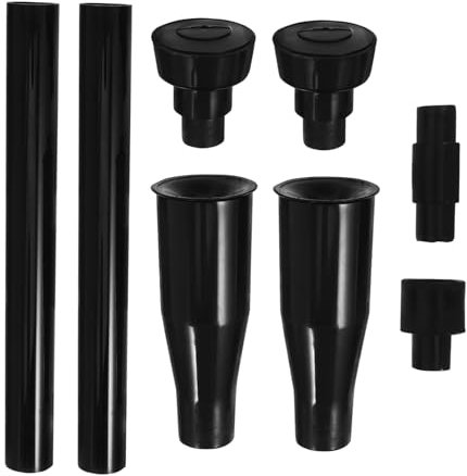 Milisten 8 Piezas conjunto de fuente de estanque Kit de nozzles accesorios para fuentes Boquilla de fuente ajustable boquilla del rociador de manguera escupitajo de fuente el plastico Black