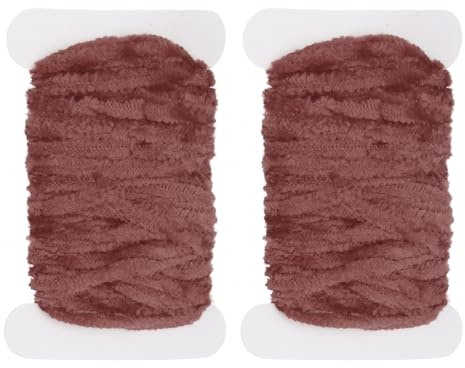 PATIKIL Chenille pour Mouches Total 10 M, 2 Pack Fil Chenille pour Mouches Matériel Fil pour Mouches Fournitures pour Fabrication Hameçons Leurres Fabrication Modèles Mouches Pêche, Marron