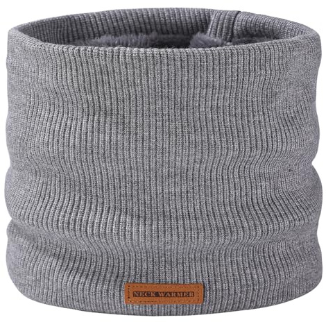 I Kua Fly Écharpe Hommes Hiver Tour de Cou Gaiter Masque Polaire Neck Warmer Chaud Cache Cou Homme et Femme (Gris)