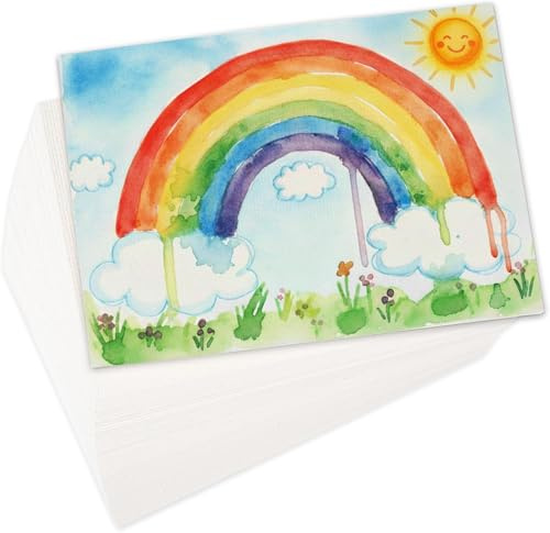 20 Feuilles Bloc de Papier Aquarelle,300 g/m²,Papier Aquarelle en Coton pour Aquarelle, Gouache et Acrylique,12.7 × 17.8 cm