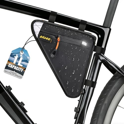Desing Wish 1L Bolsa Bicicleta Cuadro Impermeable Bike Frame Top Tube Bag Bolsa Herramientas Bicicleta Triangular Bikepacking Bolsa Transporte Almacenamiento para Carretera Montaña MTB Accesorios