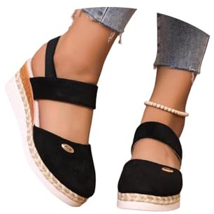 WAXJJDW Closed Toe Sandals for Women,Wide Fit Sandals for Women Platform Flip Flops Ladies Summer Shoes Ladies Flat Slide Espadrille Sandal Comfortable Sliders Elegant Slippers