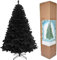 SHATCHI 5ft/150cm Arbre de Noël Artificiel Alaskan Pine Noir 350 Pointes Xmas Home Décorations 1,5m, Support métallique