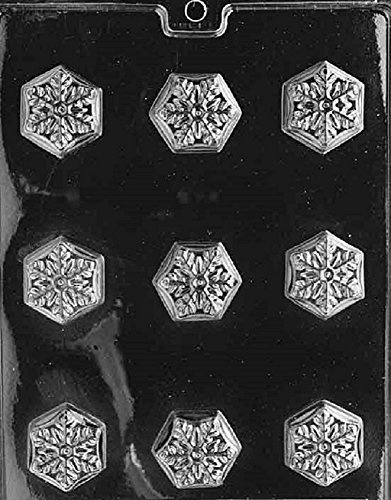 Grandmama's Goodies AO039 Snowflake Chocolate Candy Soap Mold with Exclusive Molding Instructions