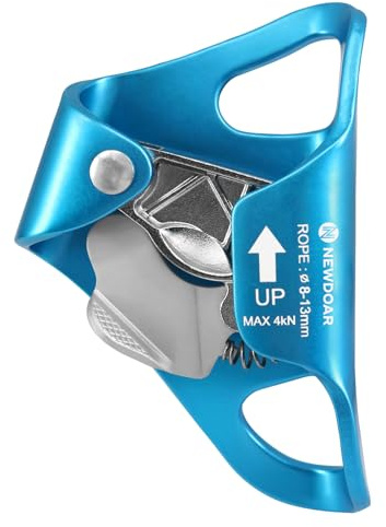 NewDoar Ascenseur de poitrine d'escalade abdominale pour corde verticale escalade pince de corde certifiée CE pour corde de 8~13 MM-Bleu