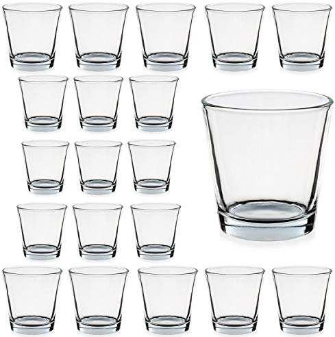 pajoma Teelichtglas Klar, Kerzenglas, 24 Stück im Set, H 7,3 x Ø 7,5 cm