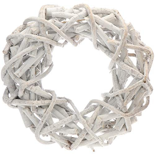 COM-FOUR® corona di vite - corona decorativa per porte realizzata con rami robusti - corona naturale fai da te come decorazione da tavolo, decorazione per finestre (1 pezzo - Ø 30cm bianco)