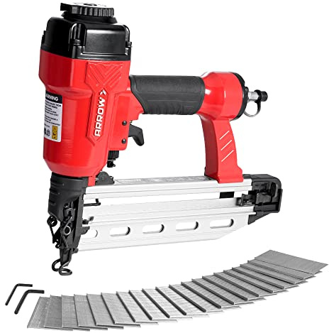 ARROW Pneumatic 16 Gauge Finish Nailer with 1000 Pcs Nails, 16 GA Professional Straight Nail Gun Kit, Oil-free Design, Depth Adjustable, Dryfire-lockout, Fits 1-1/4-Inch to 2-1/2-Inch Finish Nails
