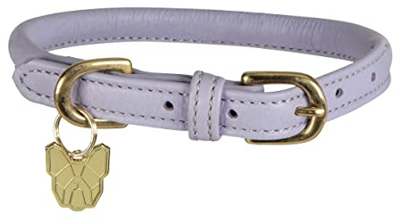 Digby & Fox Rolled Leather Dog Collar (Medium, Lilac)