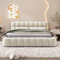 KeepGoon Polsterbett Doppelbett 160x200,Jugendbett,Flaches Bett mit weicher Rückenlehne,Familienbett mit Polsterumrandung,Lattenrost Leinen Beige,ohne Matratze (Beige)