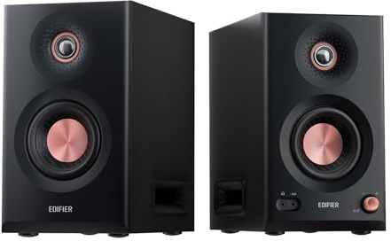 Edifier MR5 2.0 Studio Monitor Bookshelf Speakers: VGP2025 Gold Award, 110W Hi-Res Certified, 3-Way Active Design, LDAC BT6.0, Room Calibration, XLR/TRS/RCA Inputs for Home Studio & Multimedia - Black