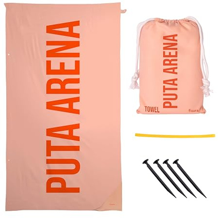 Fisura – Toalla de Playa Grande “P*ta Arena”. Toalla de Microfibra Ligera para Piscina, Playa, Camping o Picnic. Anti Arena. Secado rápido. Regalo Original. 180 x 100 cm