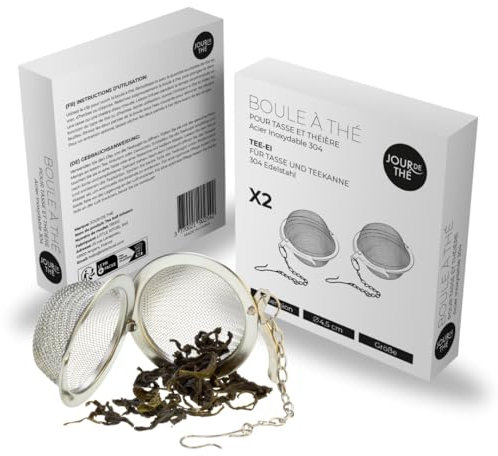 Infuseur thé (boite de 2) | Boule à thé en acier inoxydable 4,5 cm | Réutilisable et facile à nettoyer | Idéal pour théières, tasses et mugs