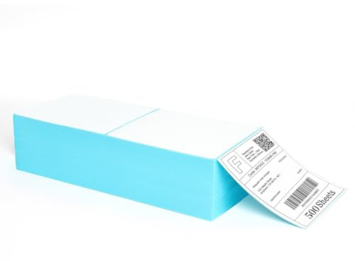 MakMeFre 10×15cm termiska fraktetiketter,500 hängande starka självhäftande adressetiketter med perforeringar,kommersiella etiketter kompatibla med de flesta termoskrivare,1 stapel