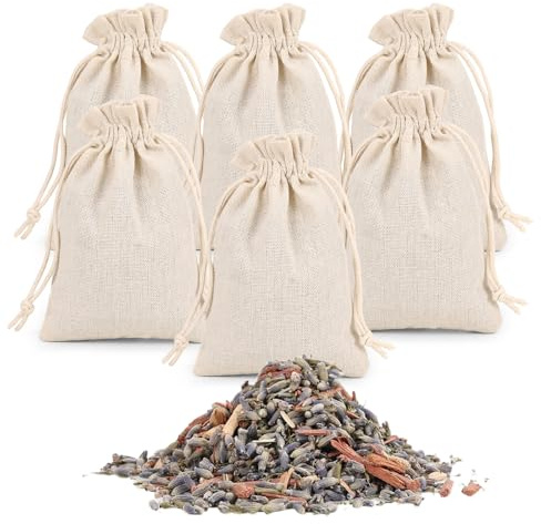 Zanfqvo Sacchetti Lavanda con Cedro e Menta - 3-IN-1 Naturale | Antitarme per Armadi Vestiti, Profumo Naturale di Lavanda, Favorisce Il Sonno e Il Rilassamentol, per Cassetti, Auto, Valigia
