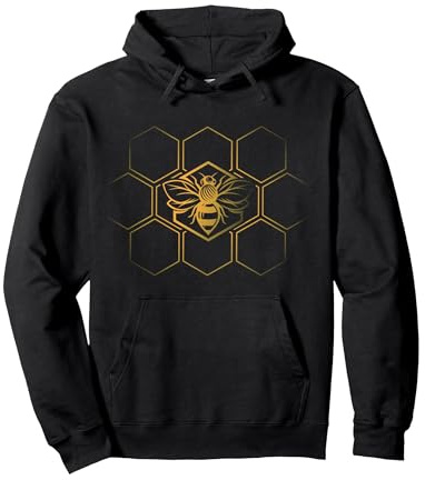 Camicia da Apicoltore, Apicoltura - Nido d'Ape, Apicoltura Felpa con Cappuccio, Unisex per Adulti, Nero, L