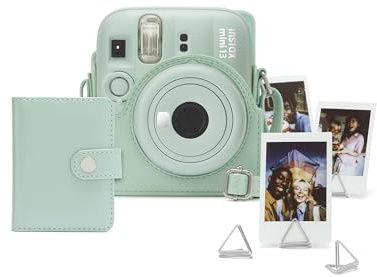 instax mini 13 instantkamera Tillbehörskit innehållande kamerafodral som är redo att fotografera med, mini-album och fotoklämmor, Lagoon Green