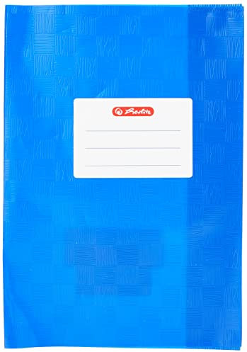 Herlitz 5205042 Heftschoner (DIN A5, geprägt Bast, PP), 1 Stück, dunkelblau