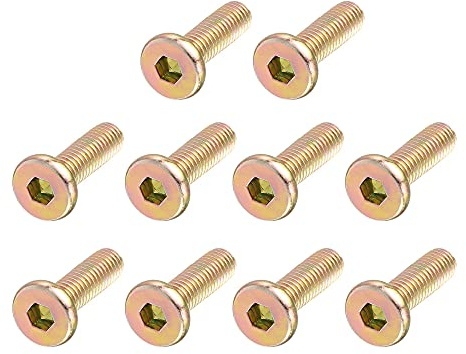 uxcell M6 x 20 mm Threaded Hex Socket Head Cap Screw Bolt Bronze Tone (Pack of 10)